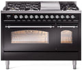 48 Dual Fuel Propane Gas Range in Black with Chrome Trim G6064