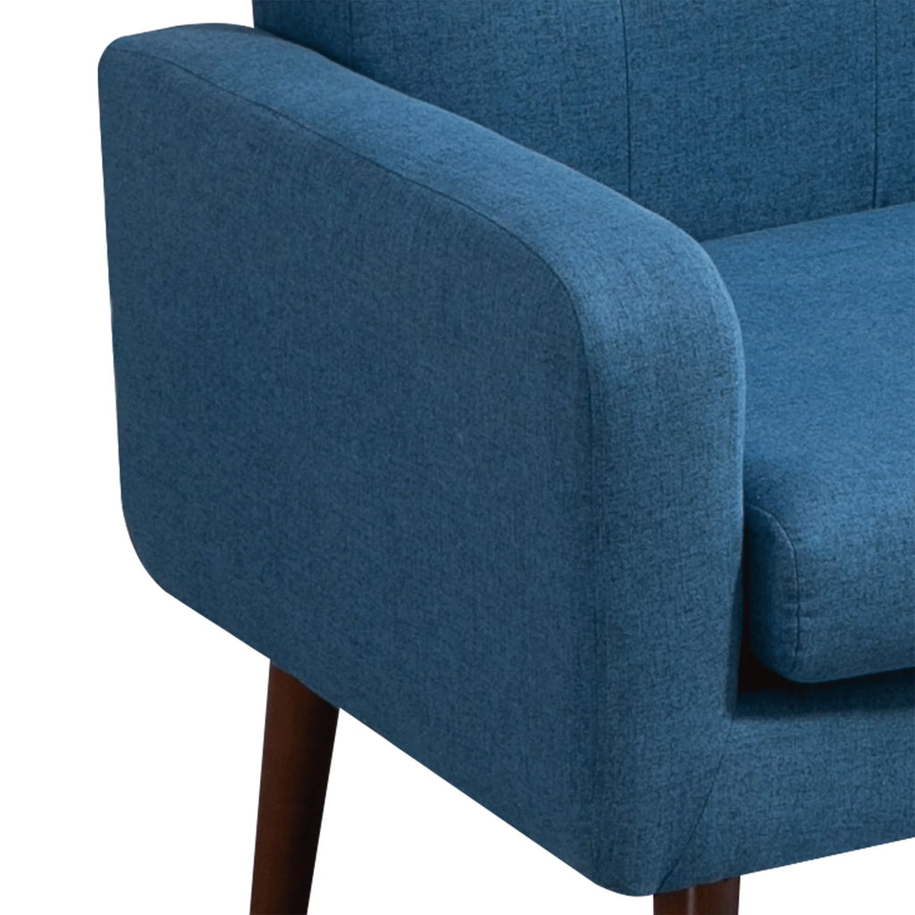 Blue Linen Upholstered Loveseat with Arms D480378