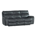 Slate Gray Faux Leather Dual-Power Recliner Sofa F35971