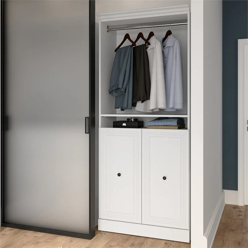 Queen Murphy Bed and Organizer in White S92333
