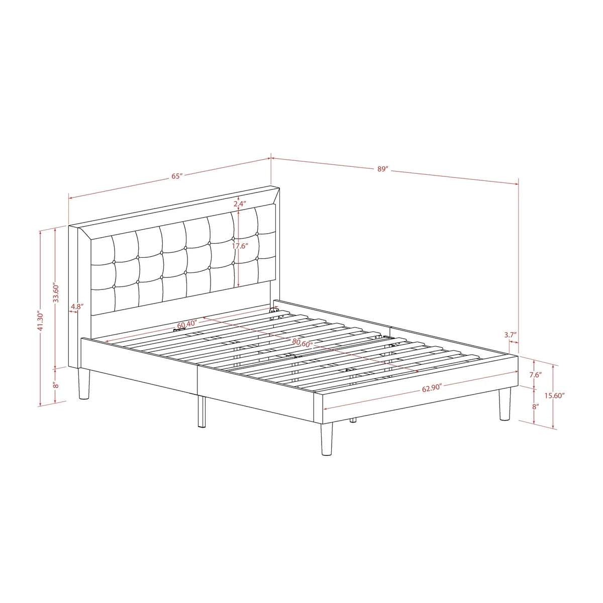 2-piece Wood Bedroom Set in Beige/Jacobean X89790