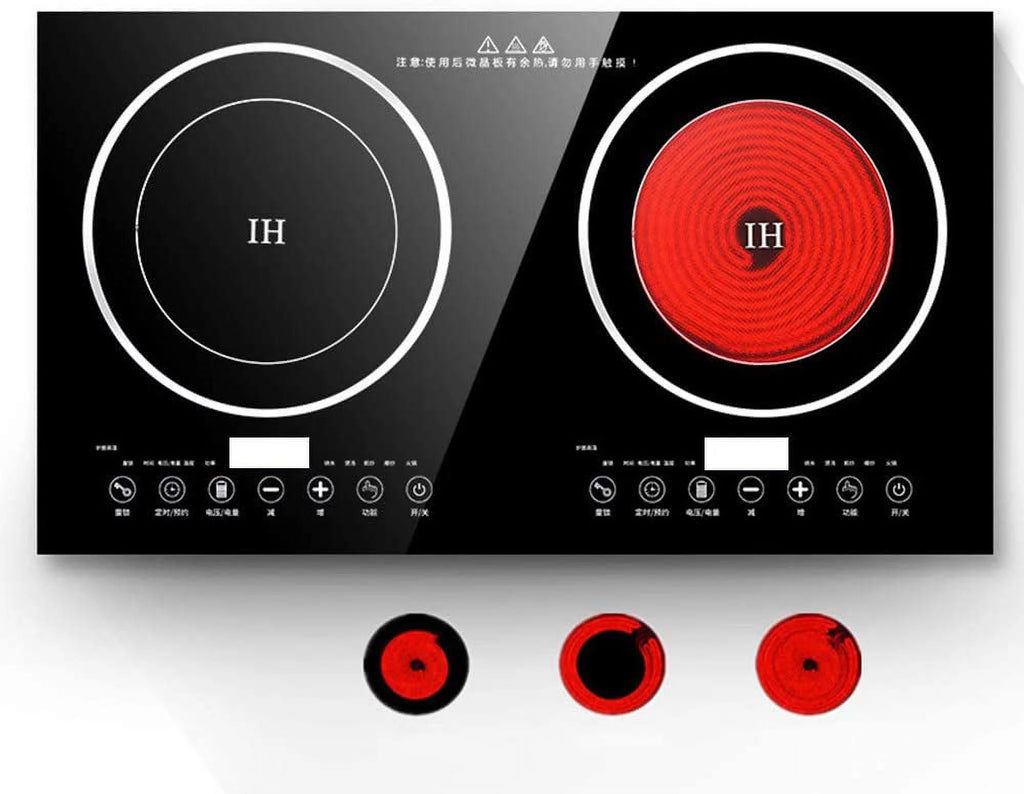 2400W Electric Double Burner Cooktop Black T411665