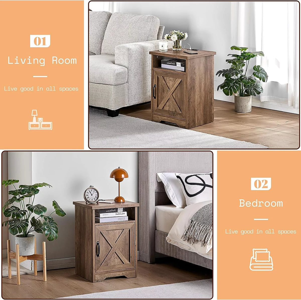 3-Piece Farmhouse Table Set with Charging Station D482000