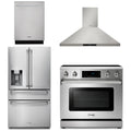 36 Electric Range, Range Hood, Refrigerator with Water and Ice Dispenser, Dishwasher L5043