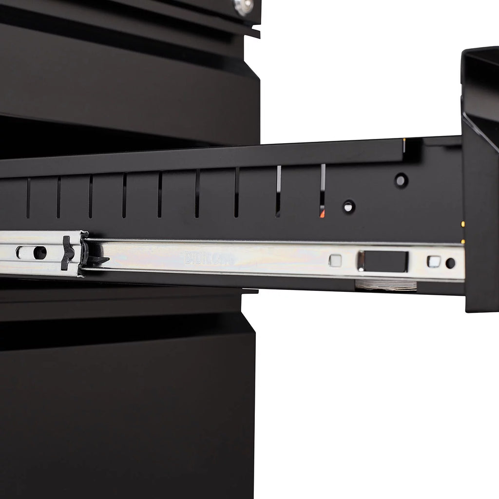 3 Drawer Black Metal File Cabinet with Lock R904431