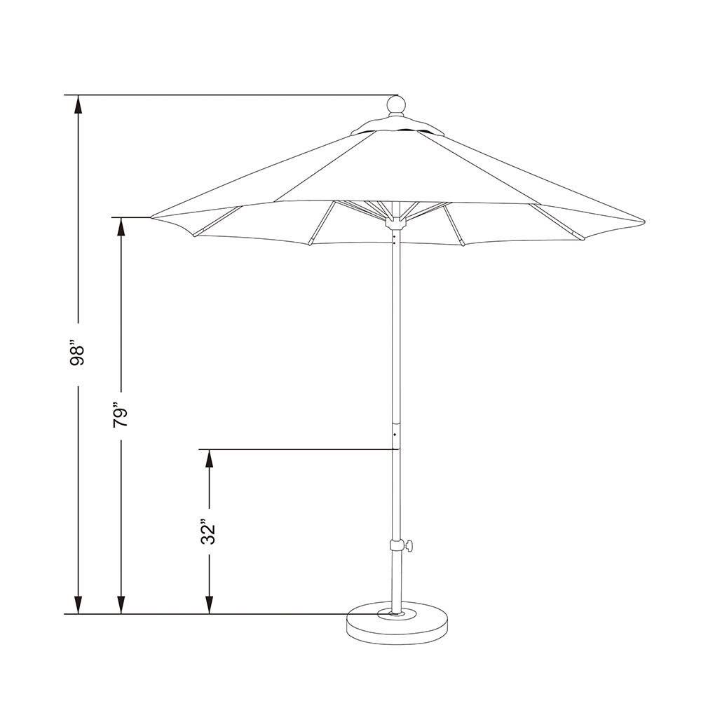 7.5 Ft Fiberglass Market Umbrella O8631