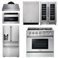 36 Gas Range, Range Hood, Microwave, Refrigerator, Dishwasher, Wine Cooler J9418