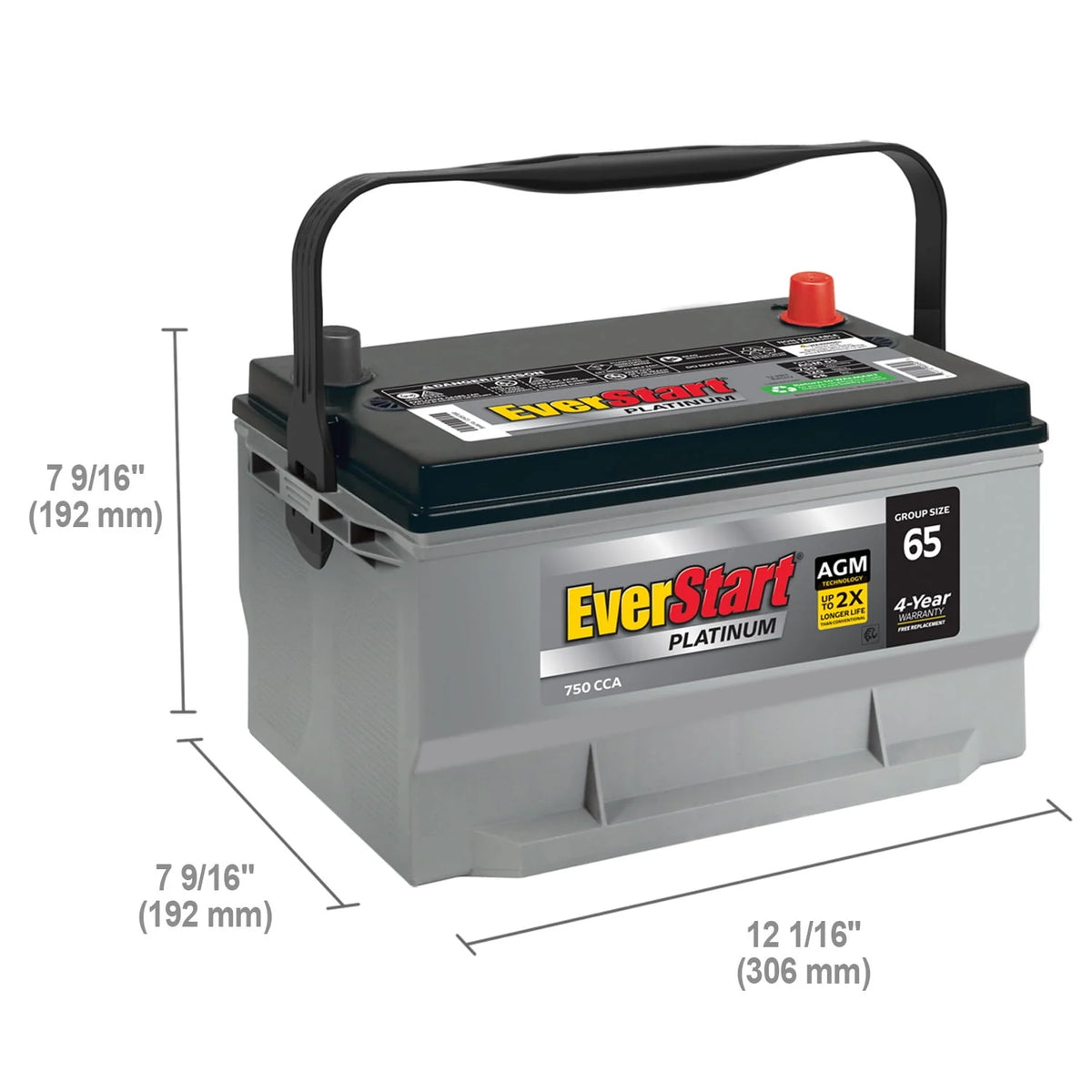 AGM Battery Group Size 65 12 Volt 750 CCA L565832
