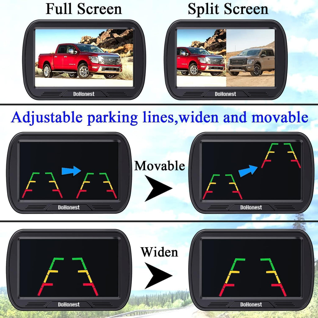 Wireless Backup Camera with 5'' Monitor HD 1080P U192