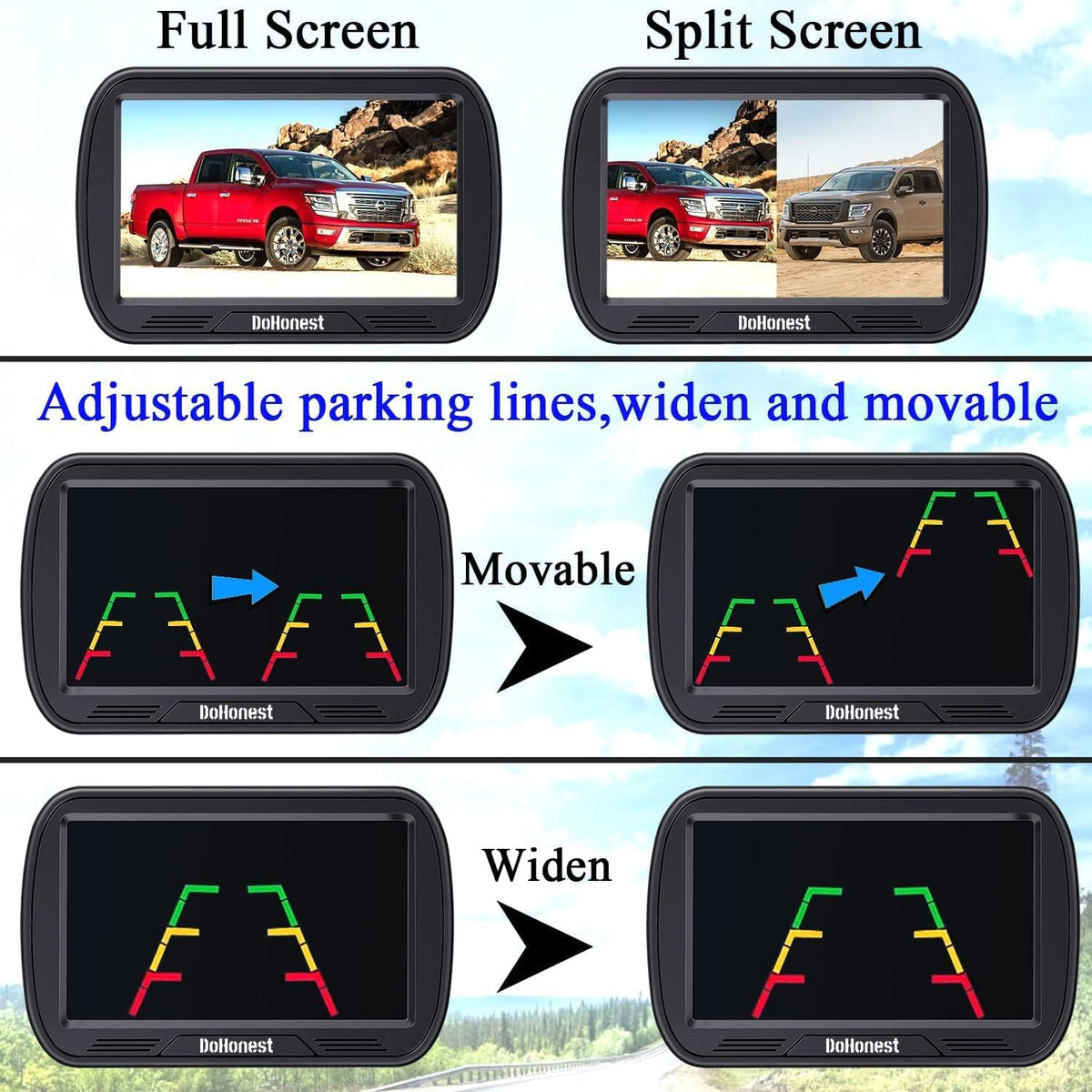 Wireless Backup Camera with 5'' Monitor HD 1080P U192