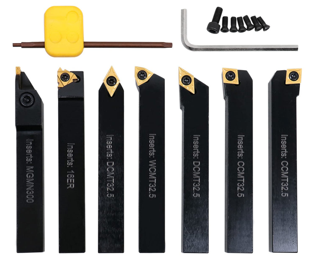 5/8'' Shank 7 Pc Indexable Carbide Turning Tool Set I267