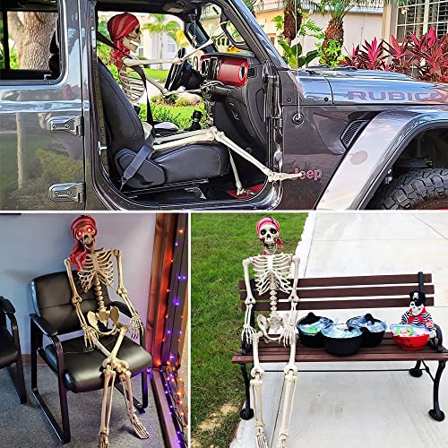 Life Size Skeleton with Glowing Eyes Posable Joints Q6436