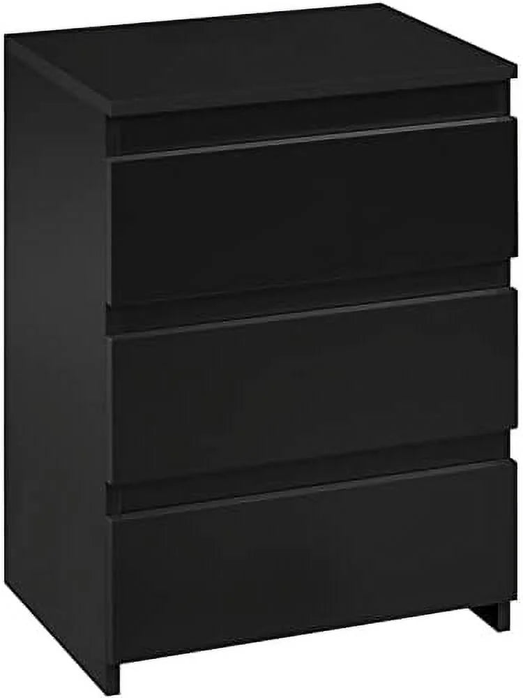 Black 3 Drawer Wooden Nightstand G105