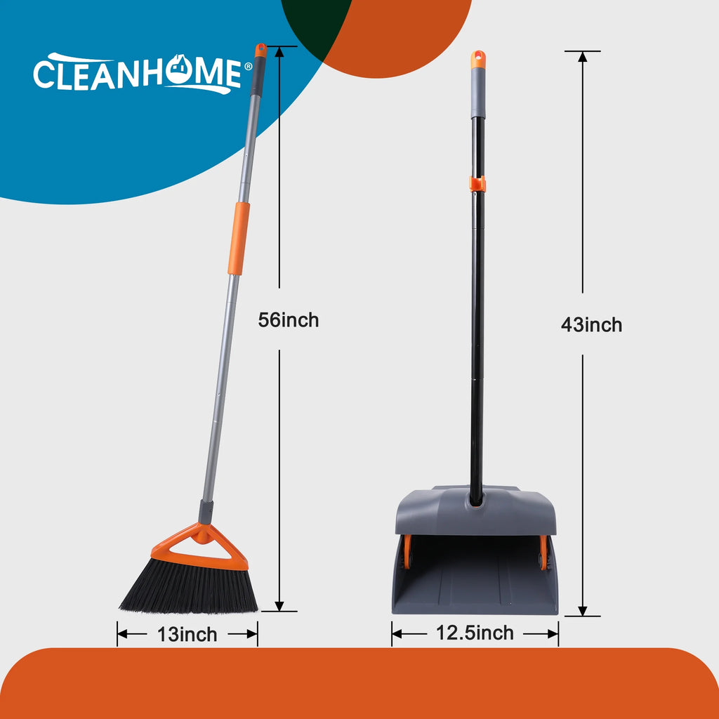Heavy Duty Broom and Dustpan Set with Long Handle I7160