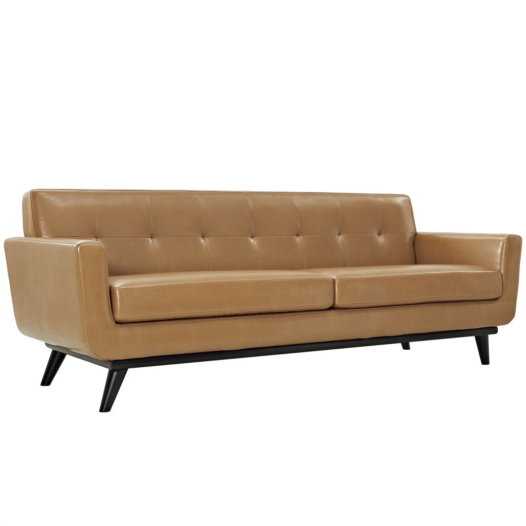 Brown Leather Sofa I297