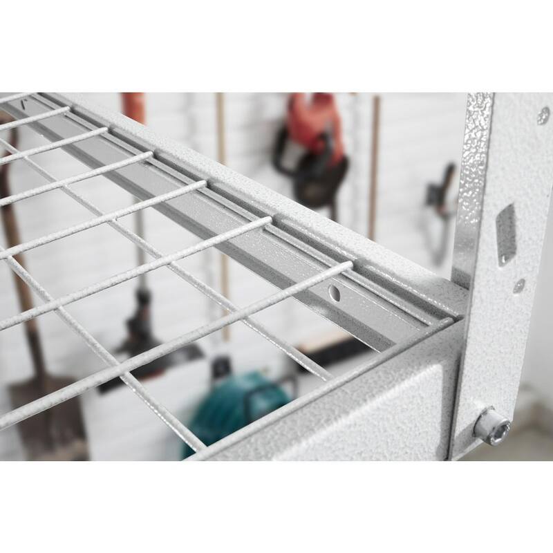 Hammered White Adjustable Height Metal Overhead Storage Rack G392