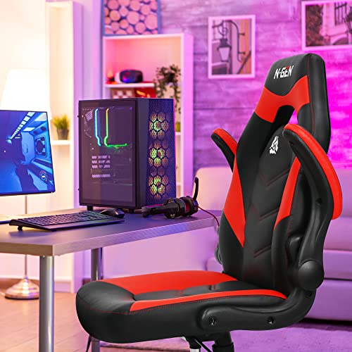 Pink Ergonomic PU Leather Computer Chair with Lumbar Support H7831