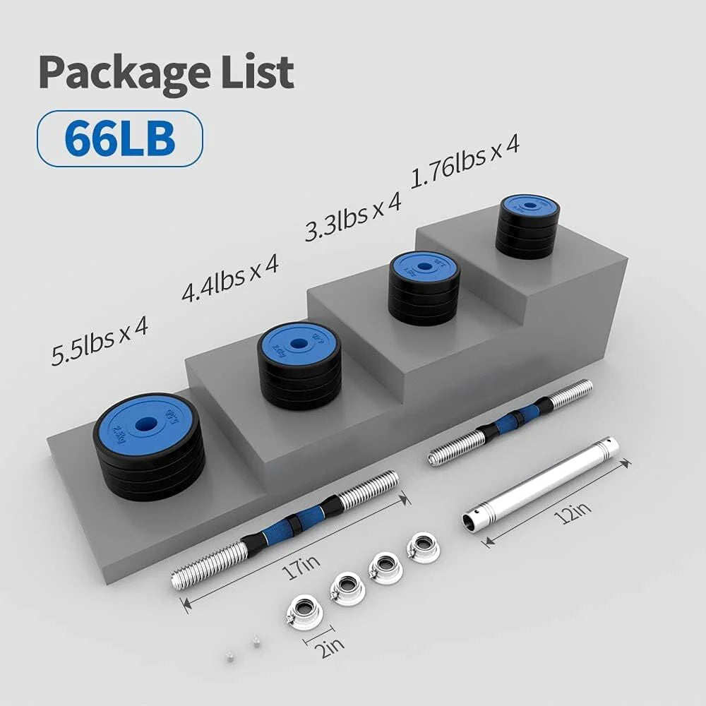 Adjustable 44lbs Dumbbells Barbell Set N59659