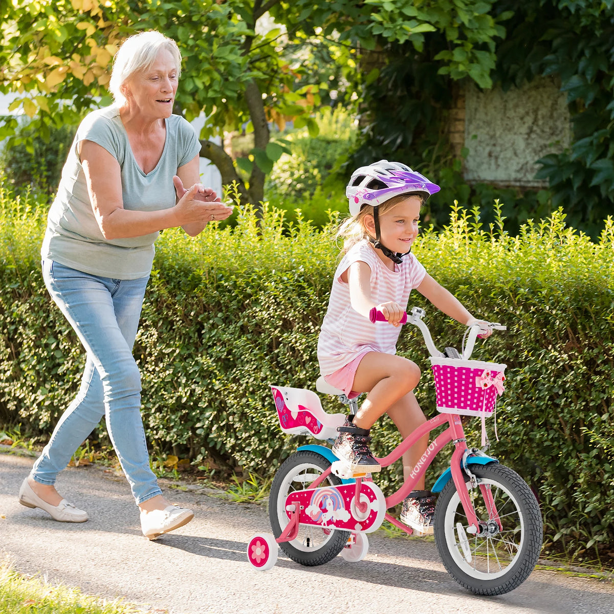 14 Inches Kids Bicycle with Training Wheels & Basket O795772
