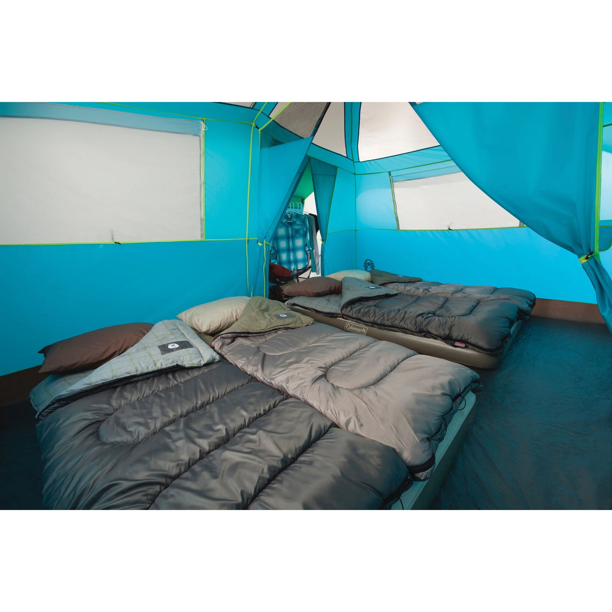 8-Person Light Blue Cabin Camping Tent Y23096