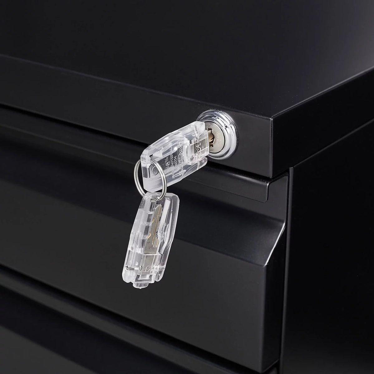 3 Drawer Black Metal File Cabinet with Lock R904431