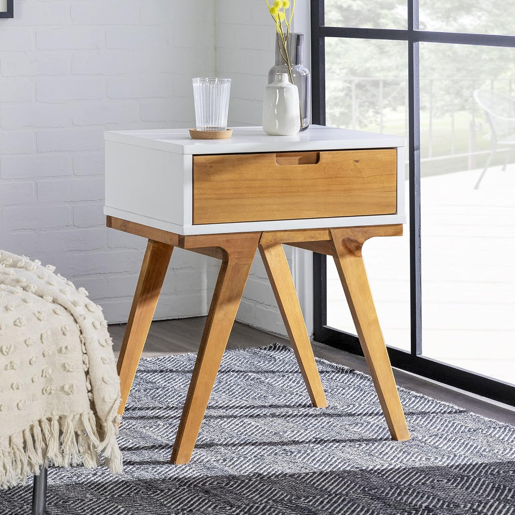 Wood 2 Drawer Nightstand Side Table Z31447
