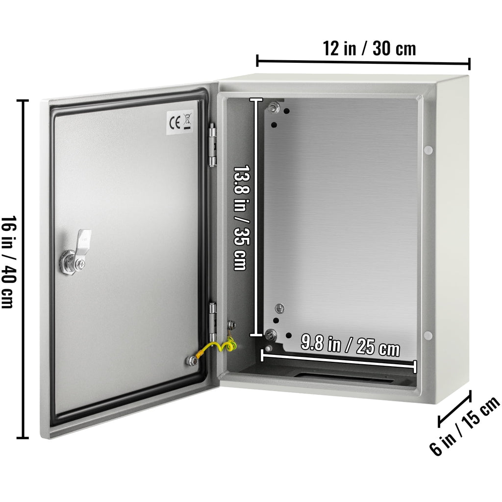 Steel Electrical Enclosure Box 16"x 12"x 6" IP65 K828351