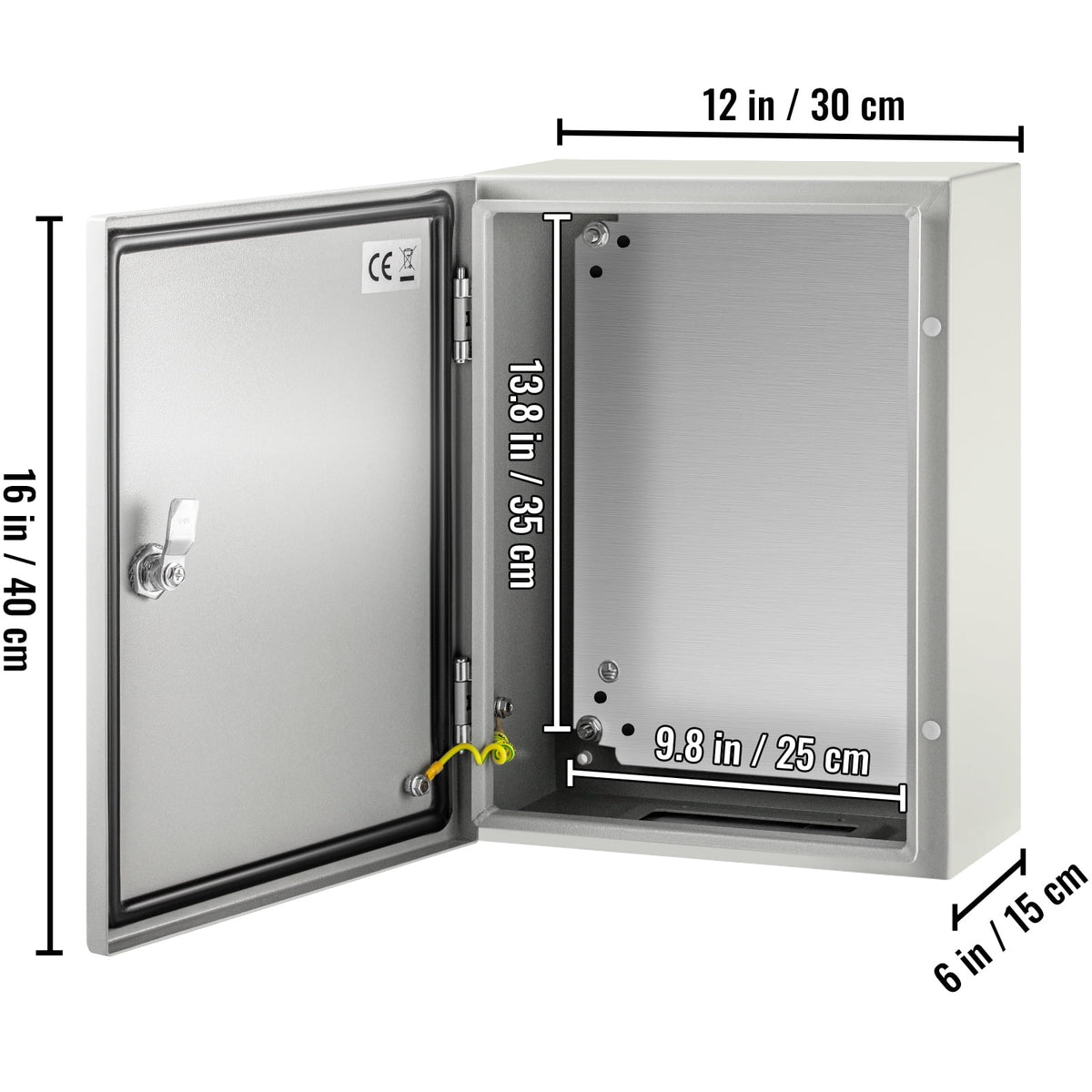 Steel Electrical Enclosure Box 16"x 12"x 6" IP65 K828351