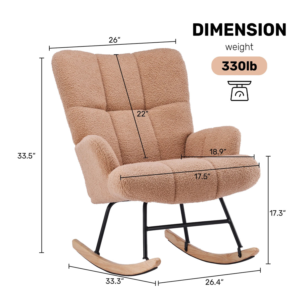 Teddy Velvet Rocking Accent Chair C9001