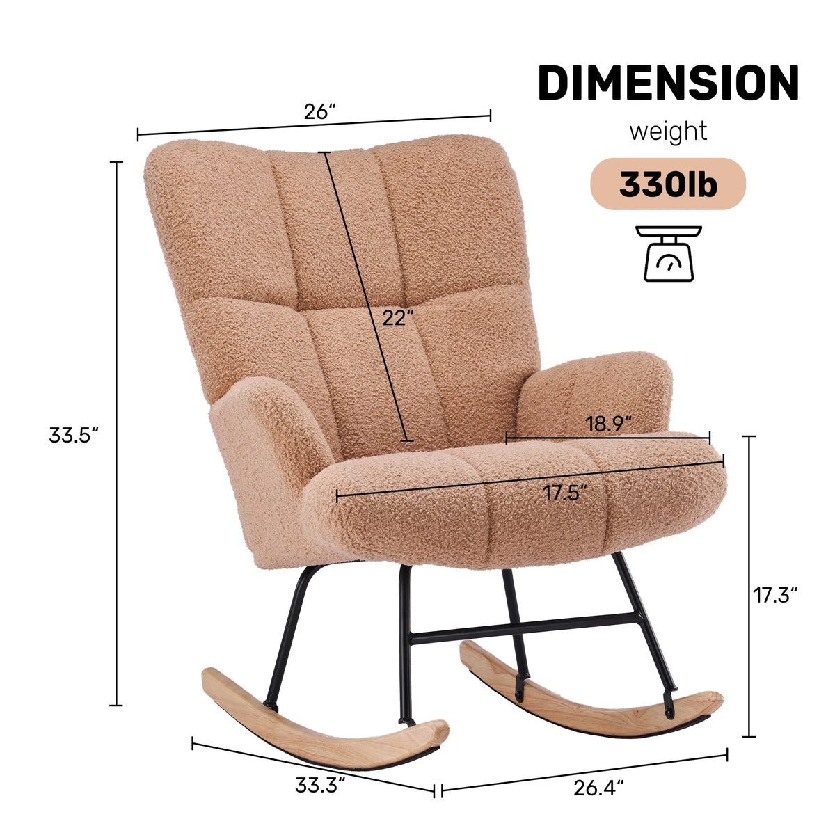 Teddy Velvet Rocking Accent Chair C9001