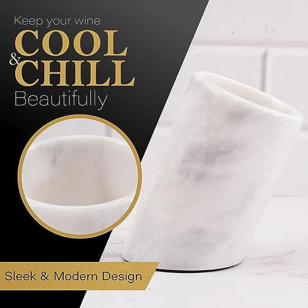 White Handmade Marble Wine Cooler Y29617