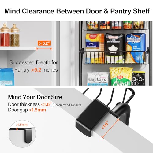 Over the Door Pantry Organizer 6-Tier White L69308
