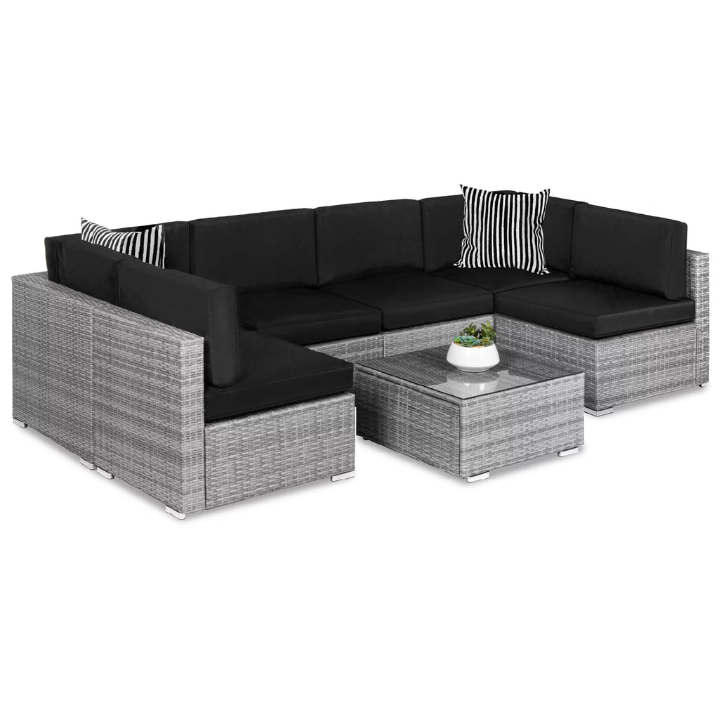 7 Piece Modular Outdoor Wicker Sectional Sofa R81825