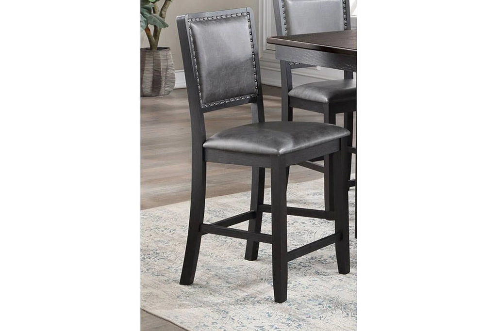 7pc Grey Counter Height Dining Table Set with 6 Chairs J1302