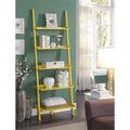 Bright Yellow Wood Five Tier Bookshelf Ladder N78803