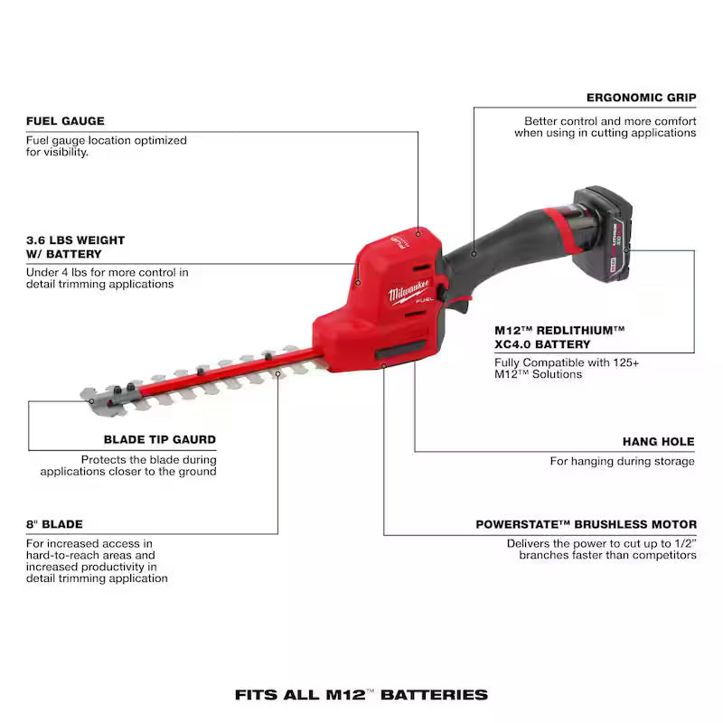 12V Lithium-Ion Brushless Cordless Pruning Saw with Hedge Trimmer Kit B629