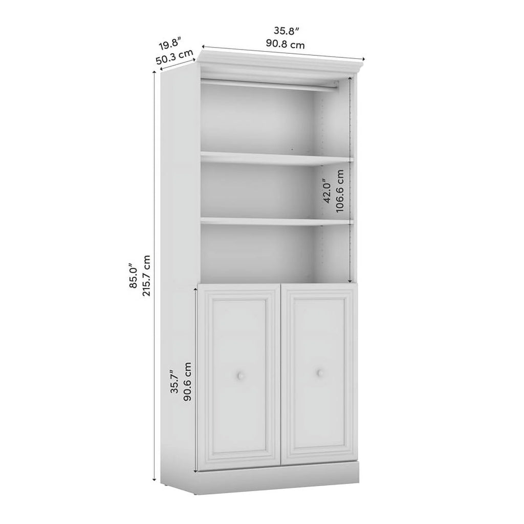 Queen Murphy Bed and Organizer in White S92333