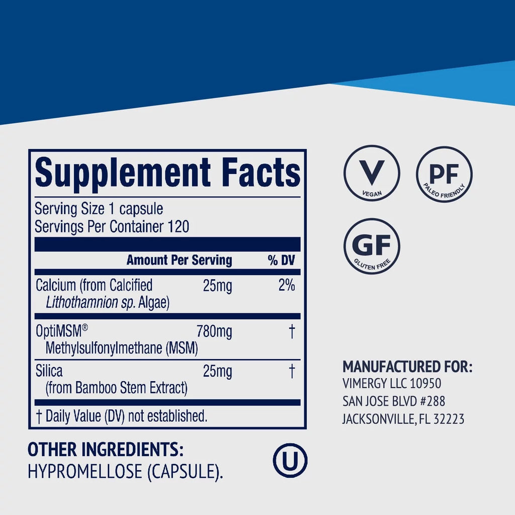 MSM with Silica + Calcium Capsules G51622