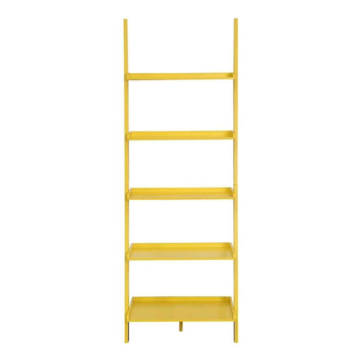 Bright Yellow Wood Five Tier Bookshelf Ladder N78803
