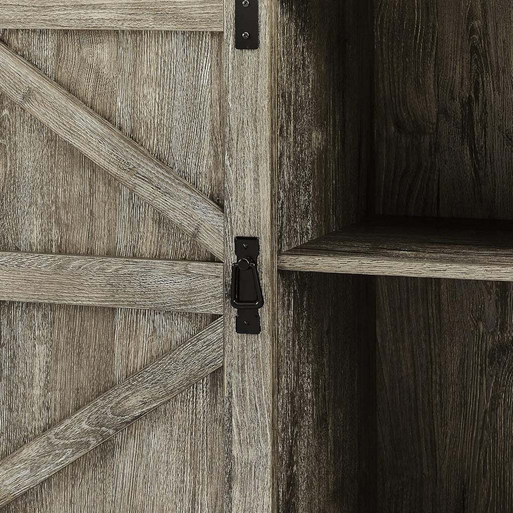 2-Tier Sliding Barn Door Sideboard Cabinet O114