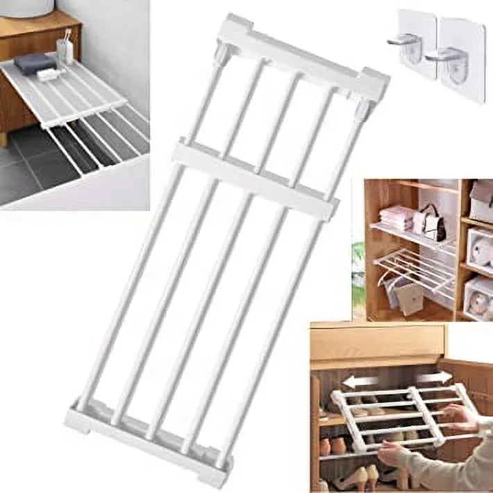 Wardrobe Layer Partition Cabinet Shelf Rack Telescopic Storage M15531