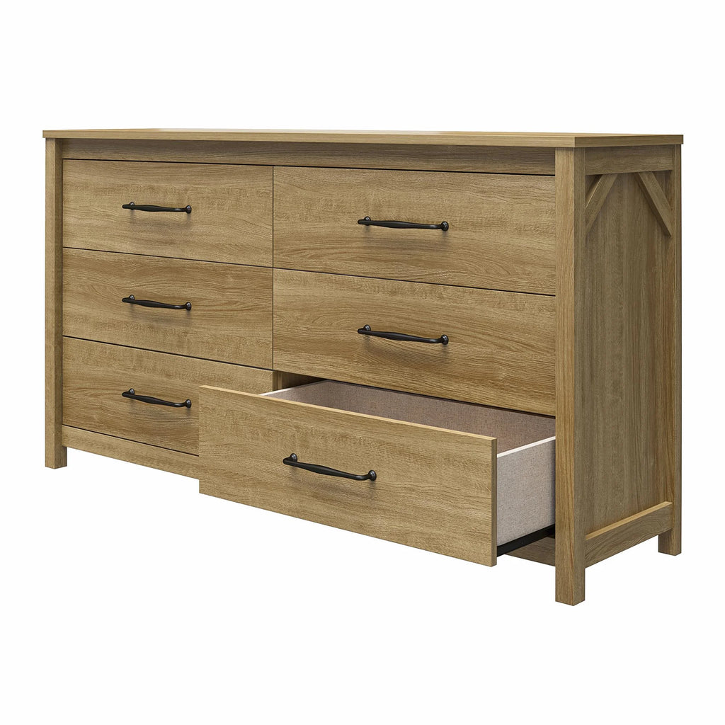 6 Drawer Wide Dresser Natural S32440