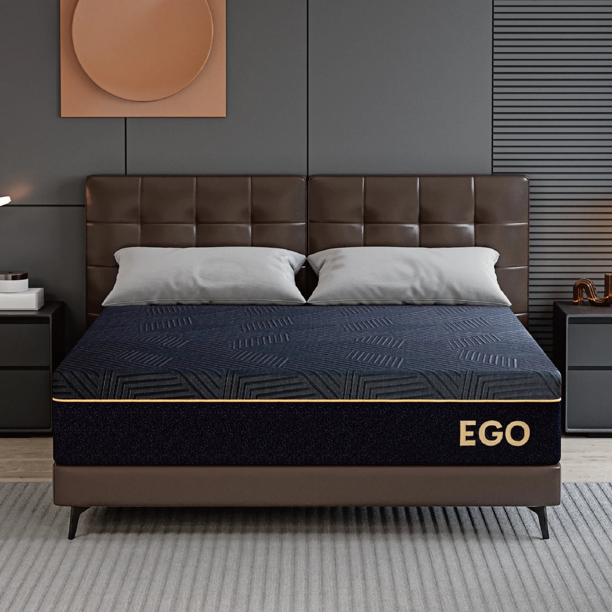 Black 12 inch Full Size Memory Foam Mattress V456