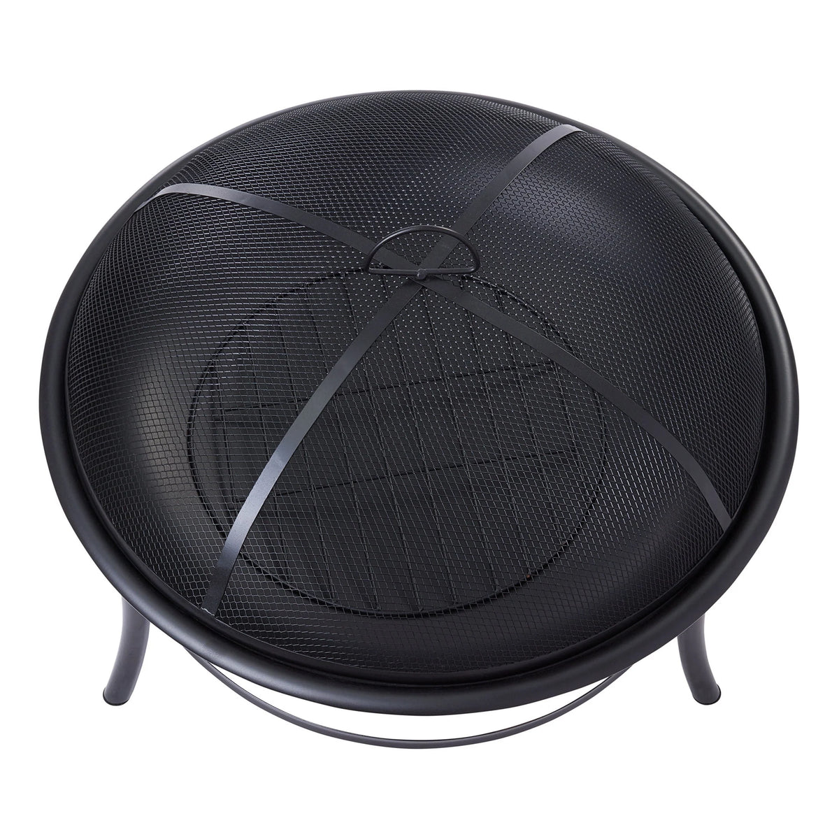 Black Round Iron Wood Burning Fire Pit A598