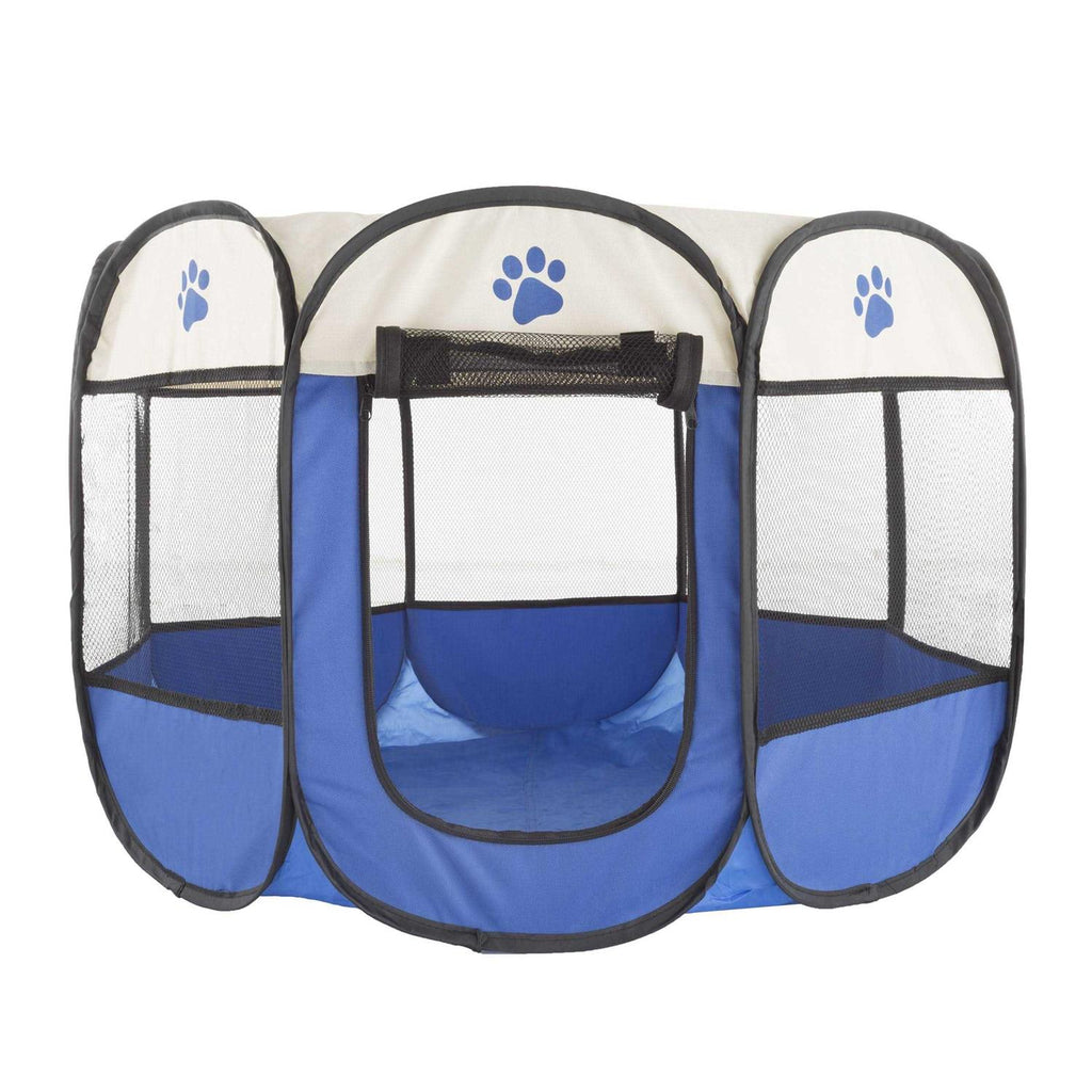 Pop-Up Pet Playpen with Carrying Case Blue Q4961