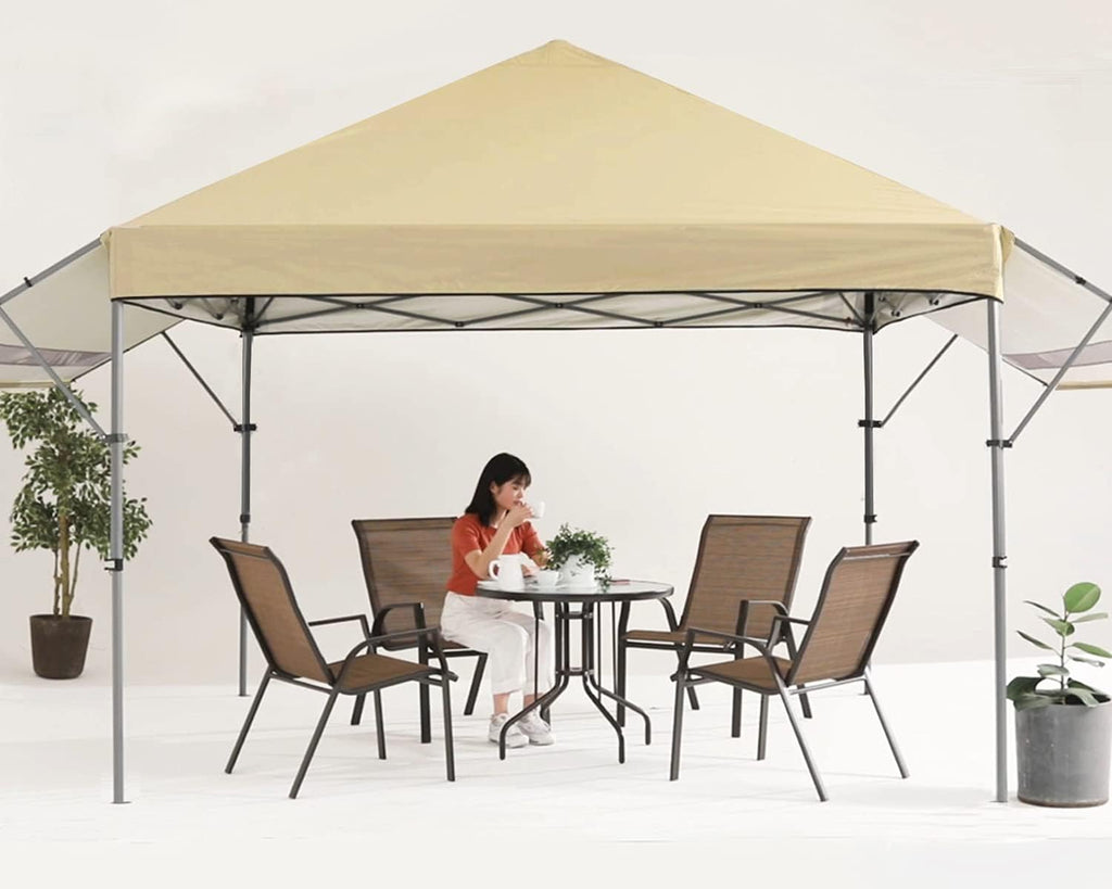 10x10 Pop-up Canopy Tent with Double Awnings Dark Gray K6400