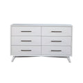White 6 Drawer Wood Dresser G997