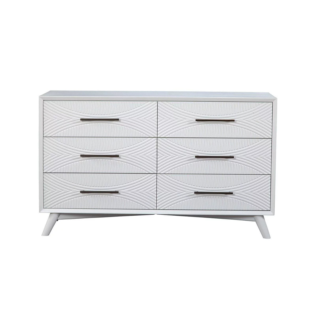 White 6 Drawer Wood Dresser G997