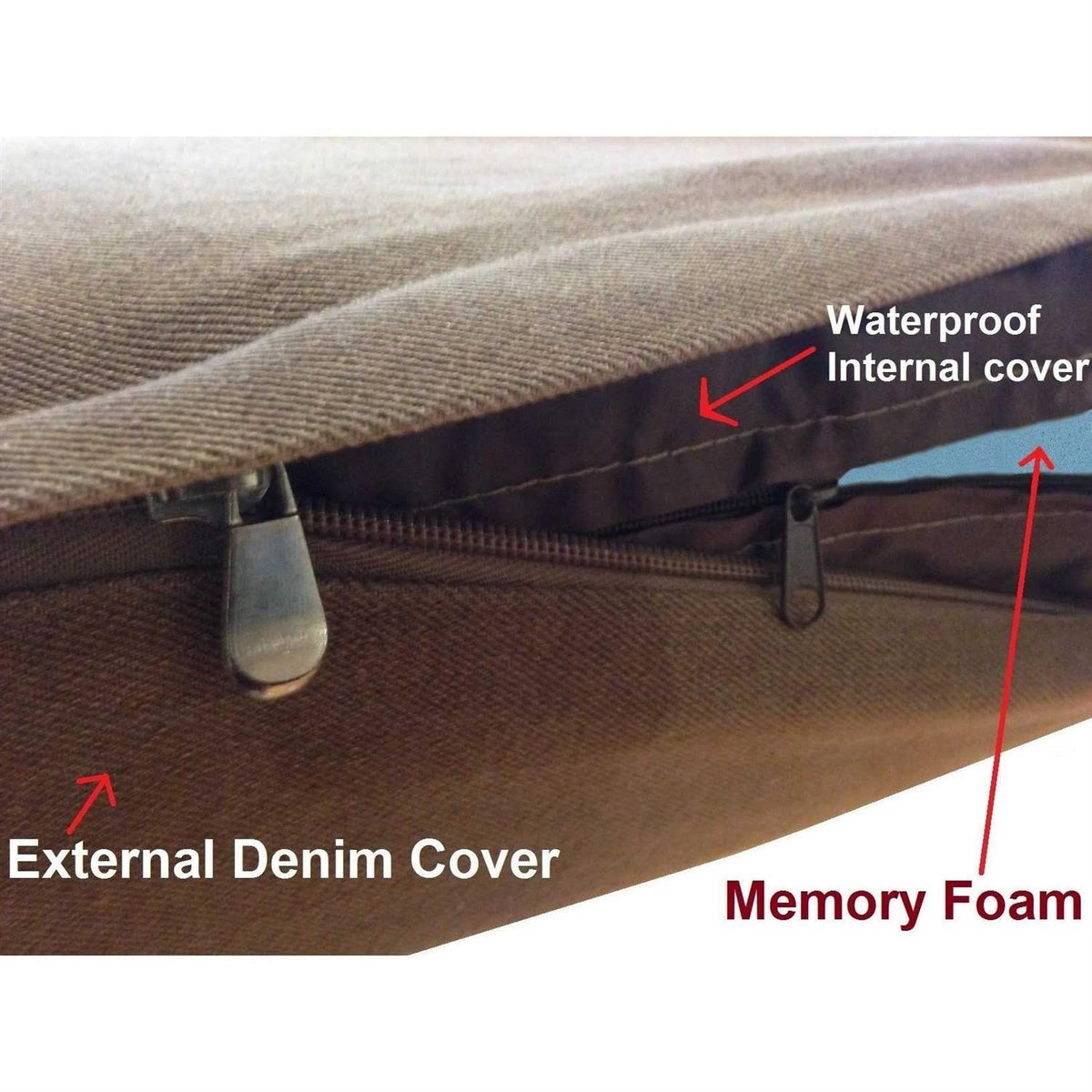 Orthopedic Gel Memory Foam Dog Bed Large with Waterproof Liner Cover N679