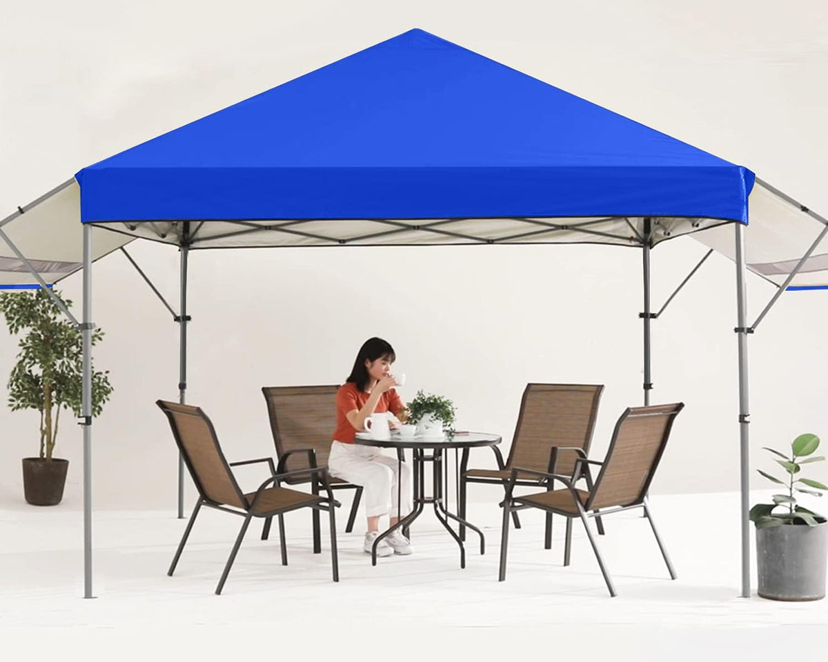 10x10 Pop-up Canopy Tent with Double Awnings Dark Gray K6400